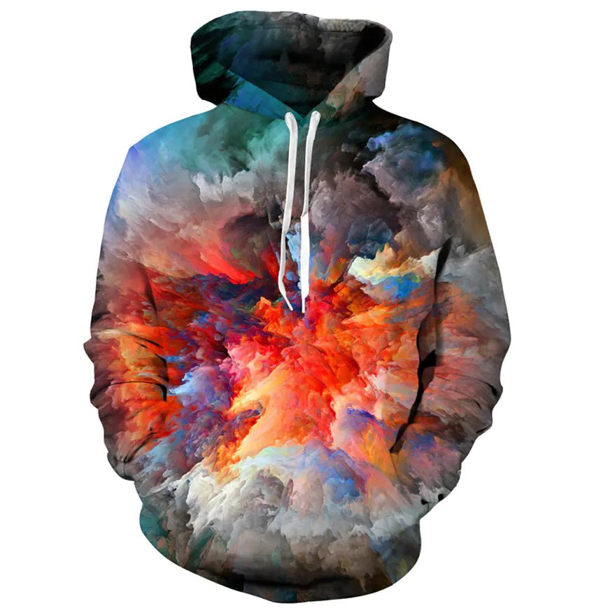2019 Trendy 3D Digital Print Hoodie Couples Jacket - Dakdouksson