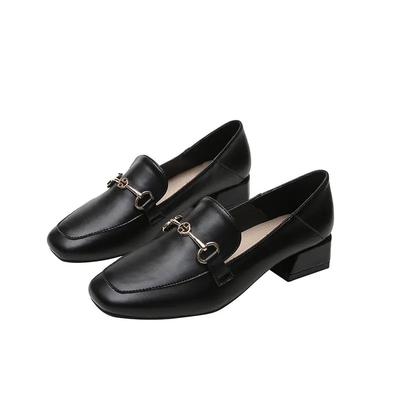 2020 New Women's British Style Chunky Heel Loafers - Dakdouksson