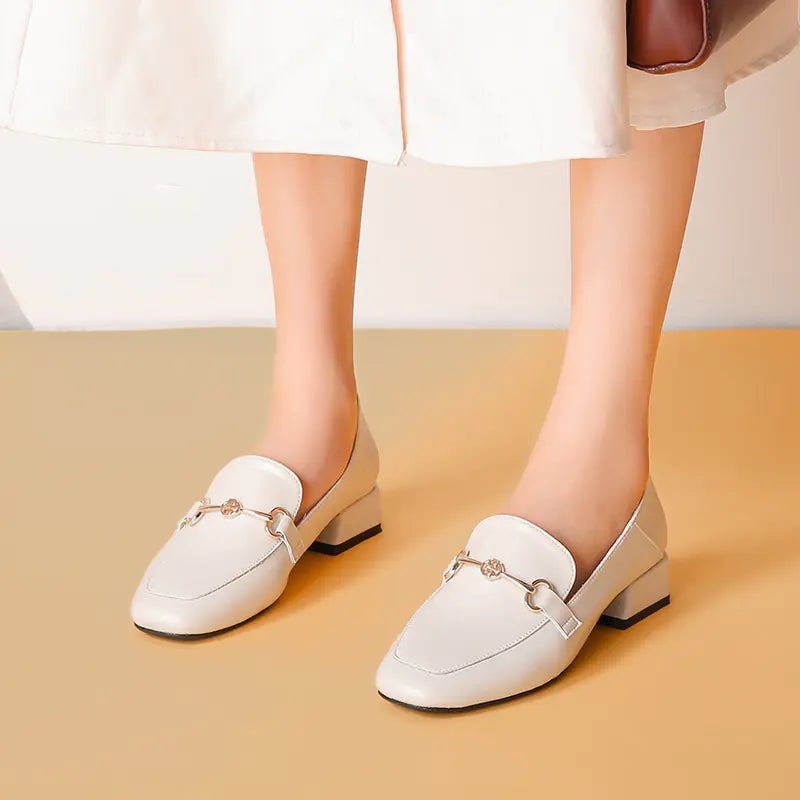 2020 New Women's British Style Chunky Heel Loafers - Dakdouksson