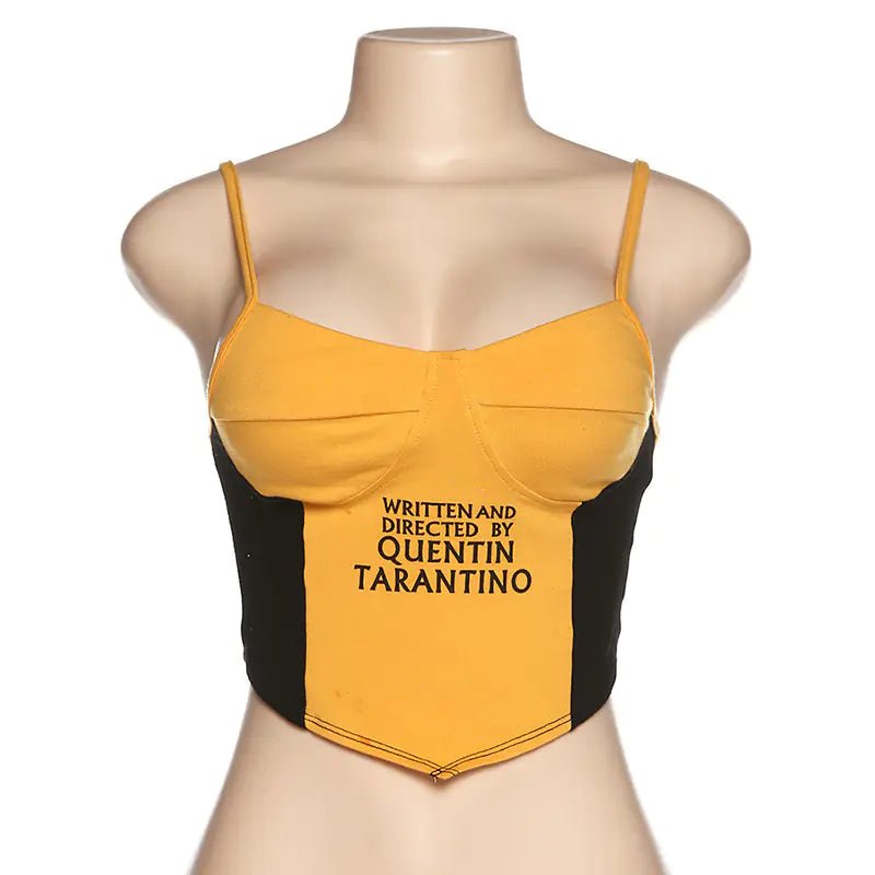 2020 Summer Women's Color Block Letter Print Tank Top - Dakdouksson