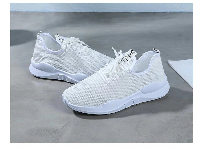 2020 Women's Trendy Breathable Casual White Sneakers - Dakdouksson