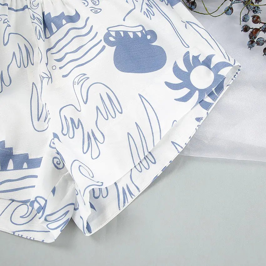 2023 Spring Summer Women's Printed Two - Piece Pajamas Set - Dakdouksson