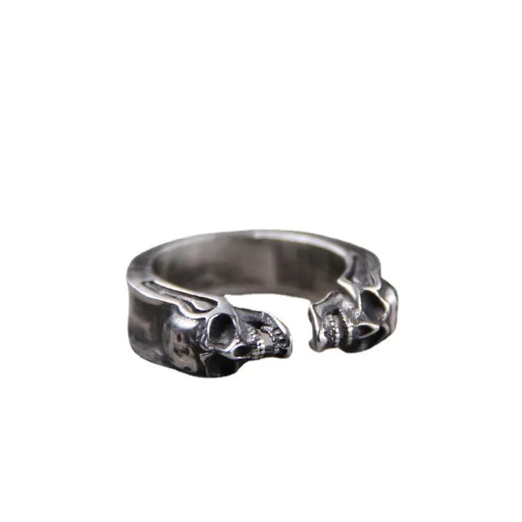 925 Thai Silver Engraved Skull Ring - Dakdouksson