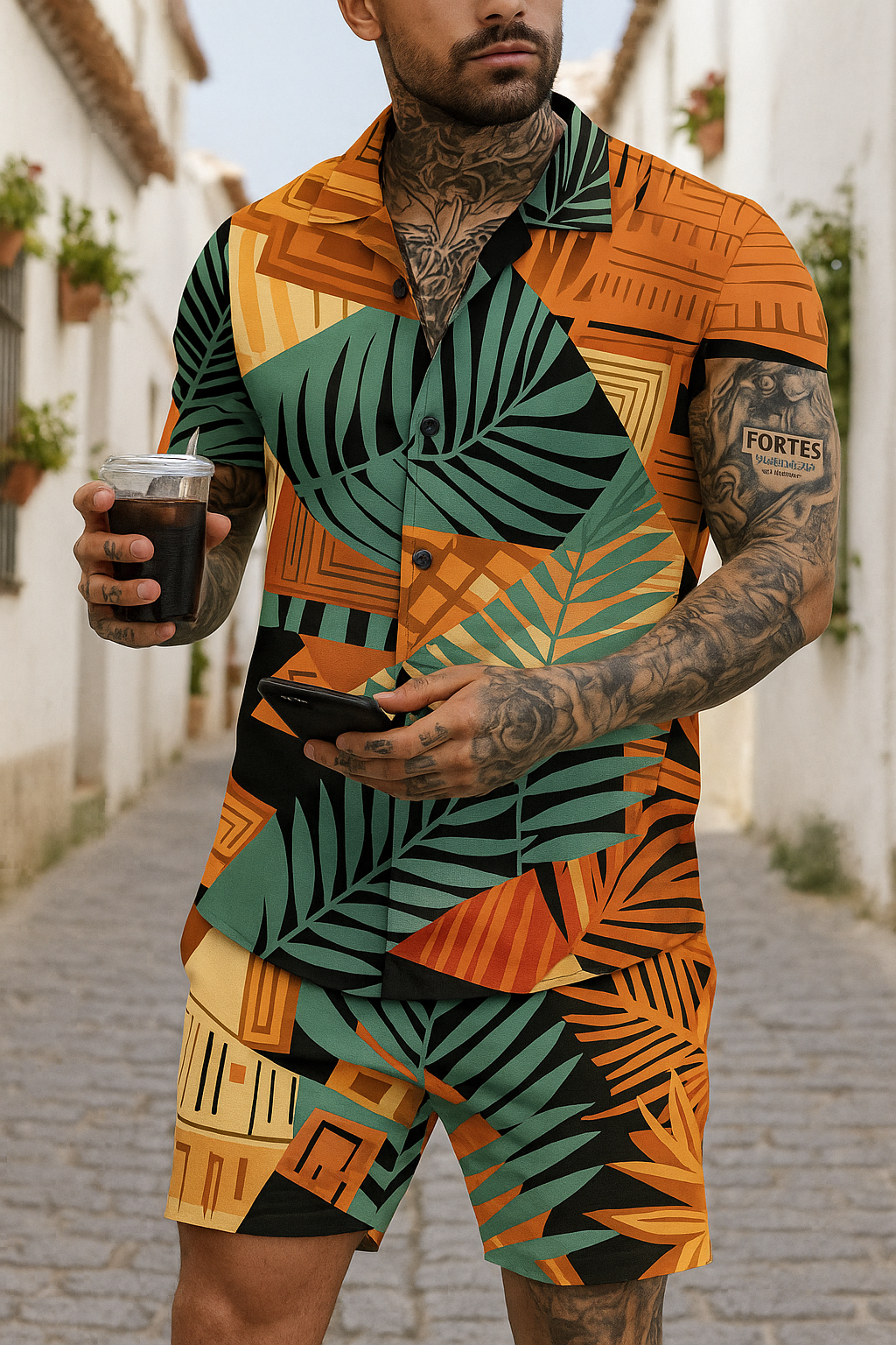 Mlvekrt Men‘s Track Suits 2 Piece Summer Short Sets Outfits Fashion Polo Shirt Casual Short Sleeve and Shorts set