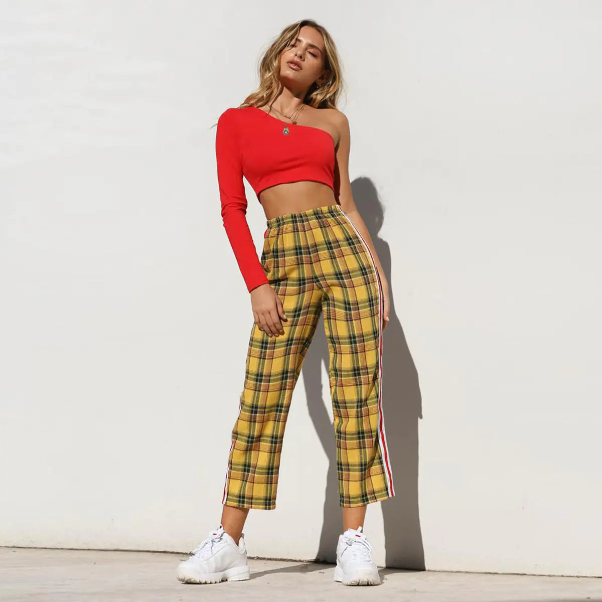 Off-Shoulder Long Sleeve Crop Top for Women