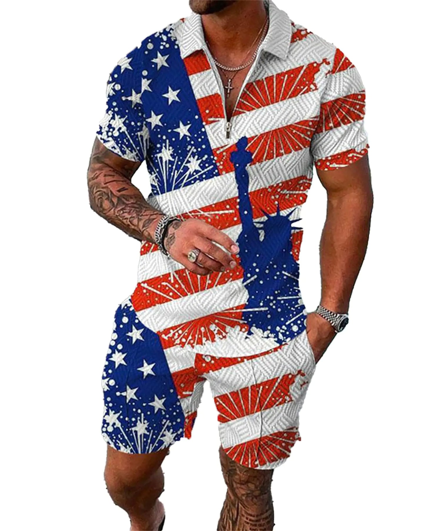 WSFTBLC Men’s Short Sets Outfits 2 Piece Summer Tracksuit Short Sleeve Polo Shirt Shorts Set Casual Sport Suit Xx-Large