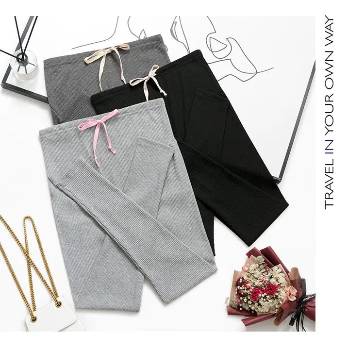 Adjustable Cotton Maternity Leggings for Pregnant Women - Dakdouksson