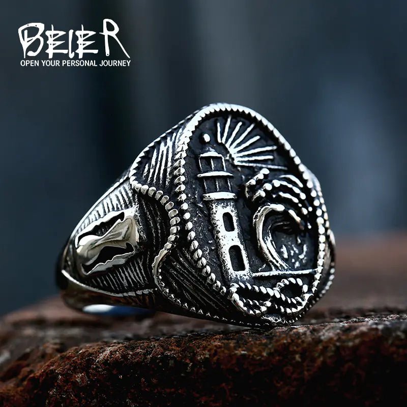 Beier Stainless Steel Lighthouse Men's Ring Wholesale - Dakdouksson