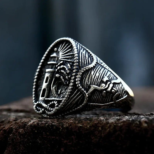 Beier Stainless Steel Lighthouse Men's Ring Wholesale - Dakdouksson
