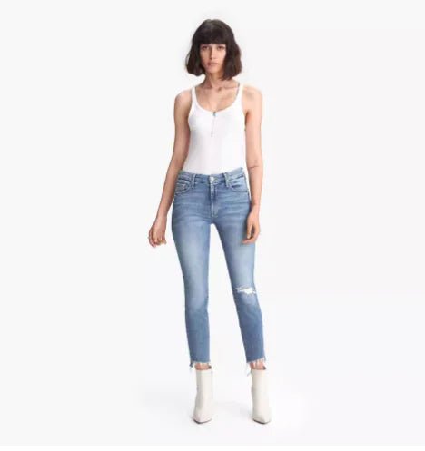 Blue Ripped Skinny High Waist Distressed Denim Jeans - Dakdouksson