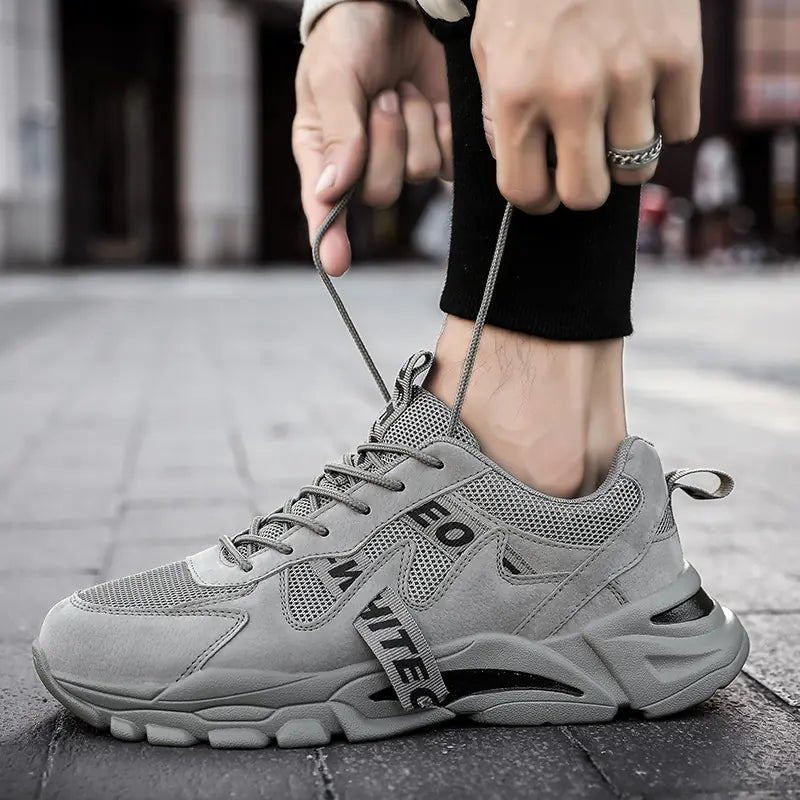 Breathable Mesh Sneakers for Men - Casual White Shoes - Dakdouksson