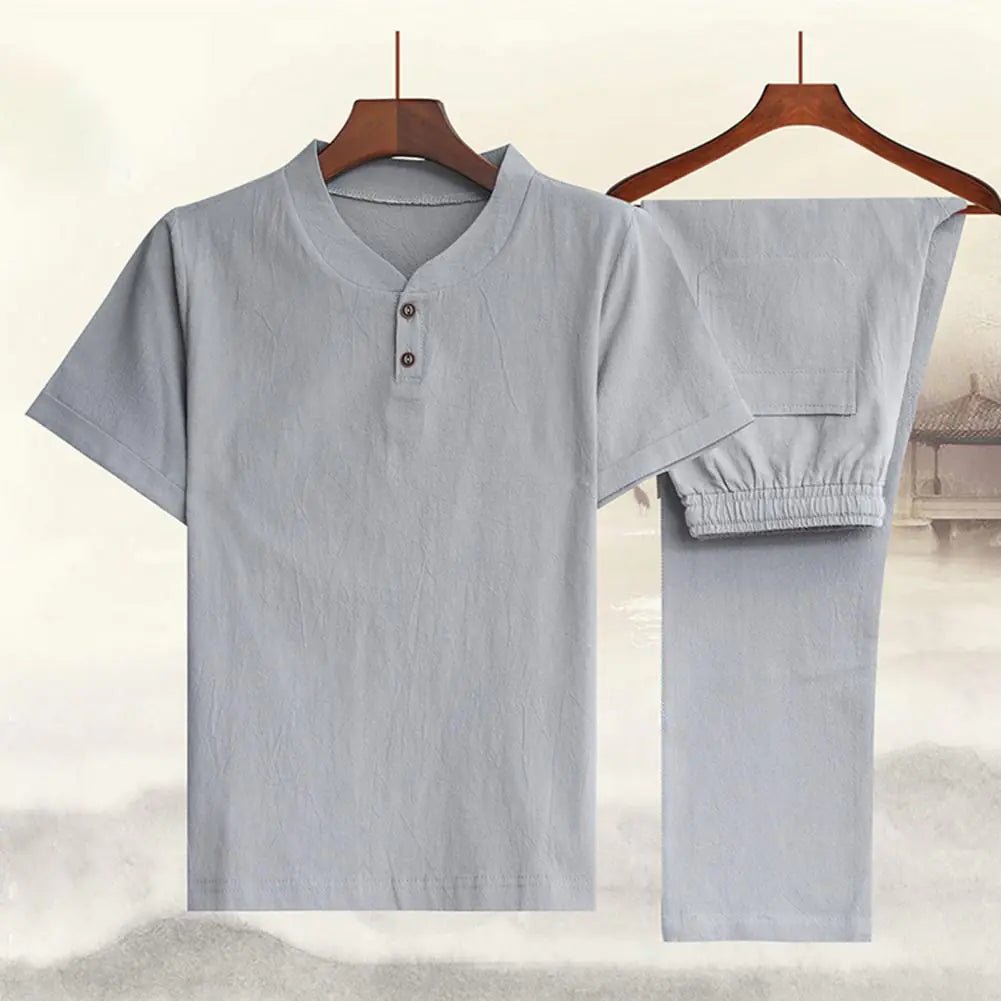Cool Beach Outfit Set for Men - Short Sleeve Top & Pants - Dakdouksson