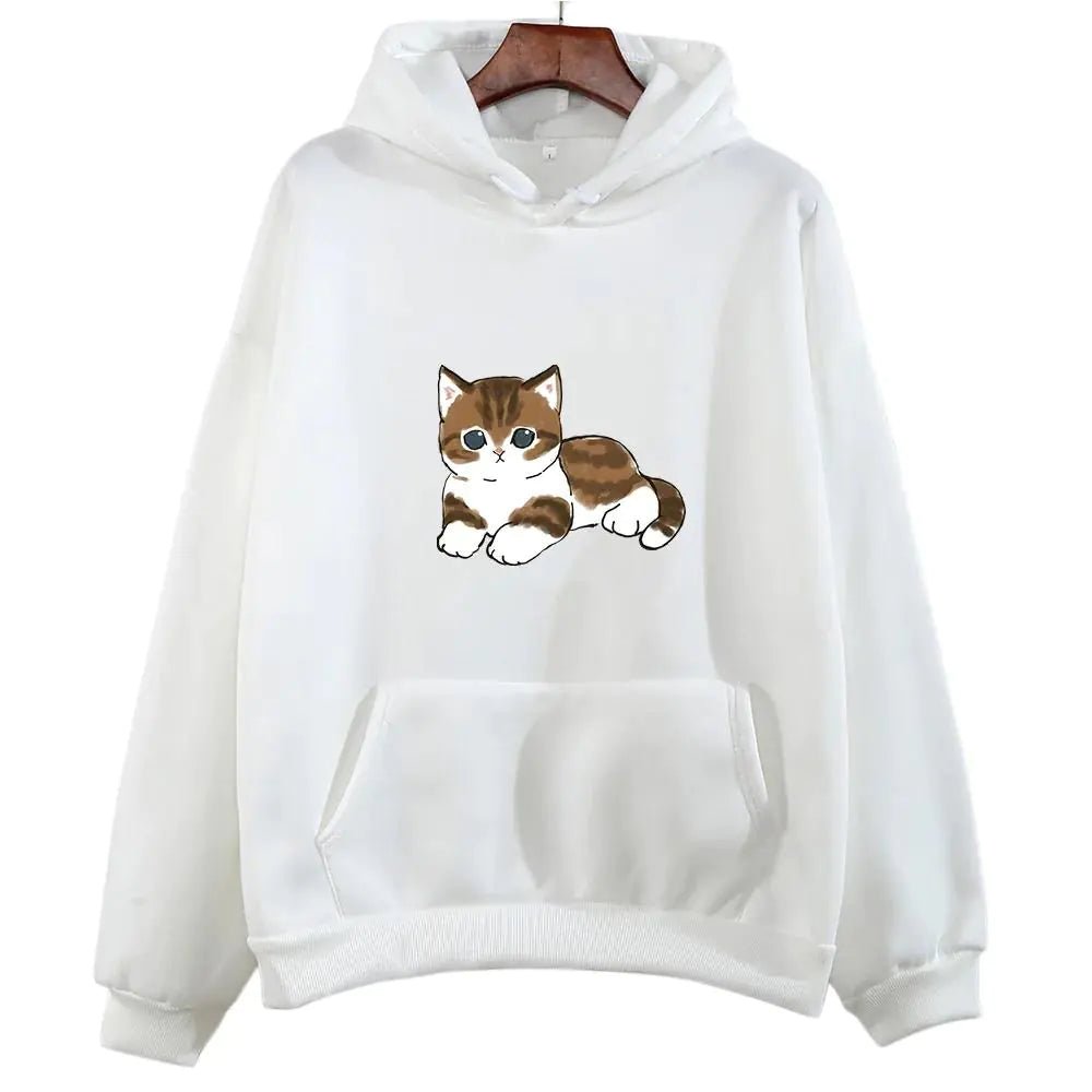 Cute Cat Graphic Hooded Sweatshirt for Men and Women - Dakdouksson