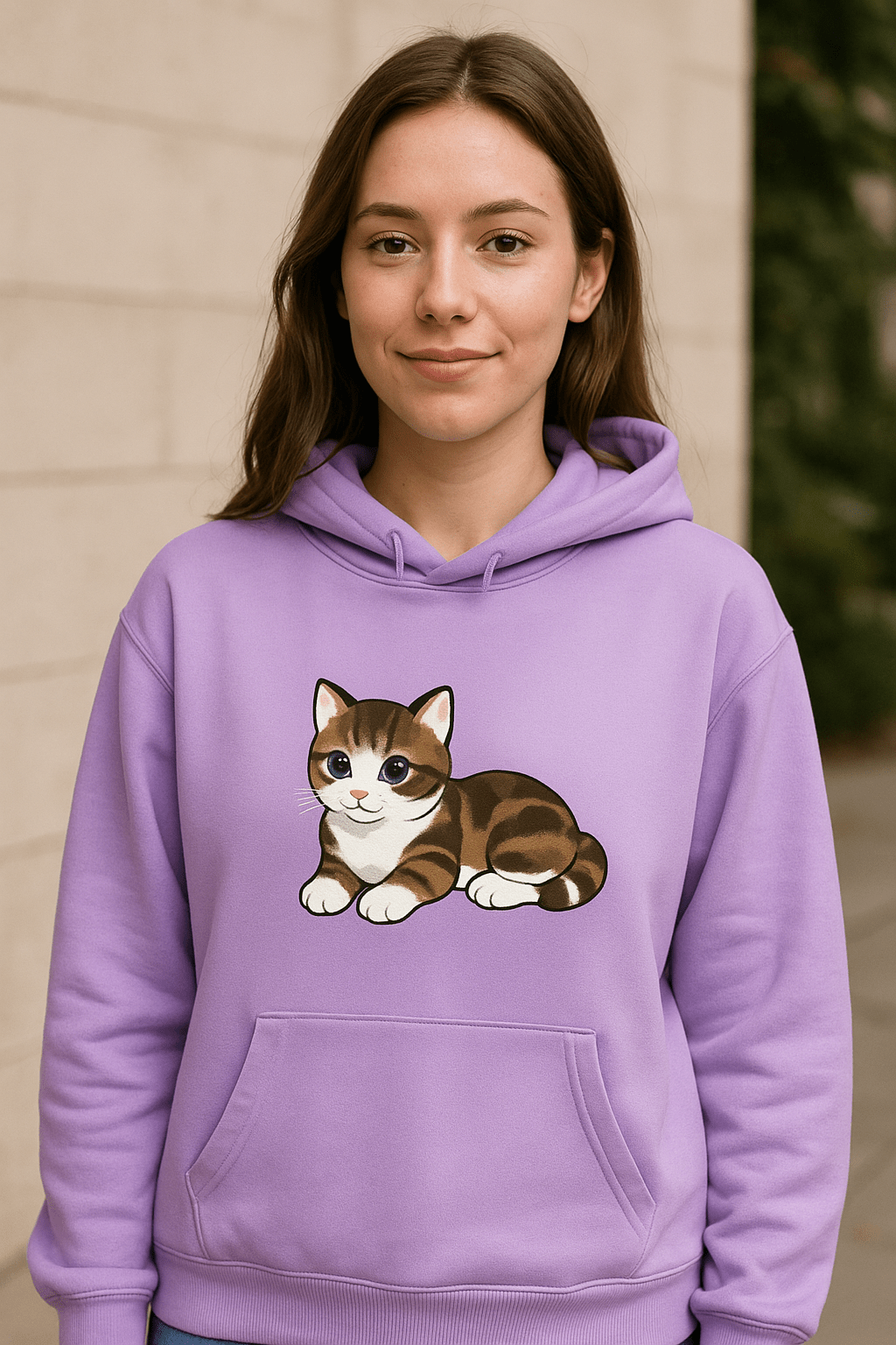 Cute Cat Graphic Hooded Sweatshirt for Men and Women - Dakdouksson