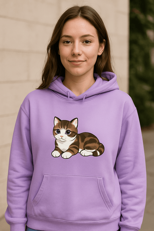 Cute Cat Graphic Hooded Sweatshirt for Men and Women - Dakdouksson