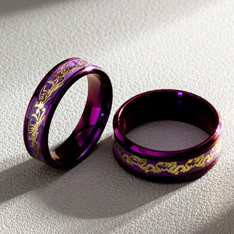 Fashion Purple Titanium Steel Ring - Dakdouksson
