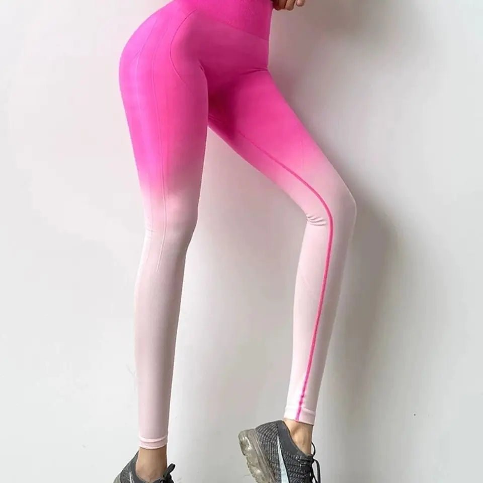 Gradient High Waist Peach Hip Lift Yoga Pants - Dakdouksson