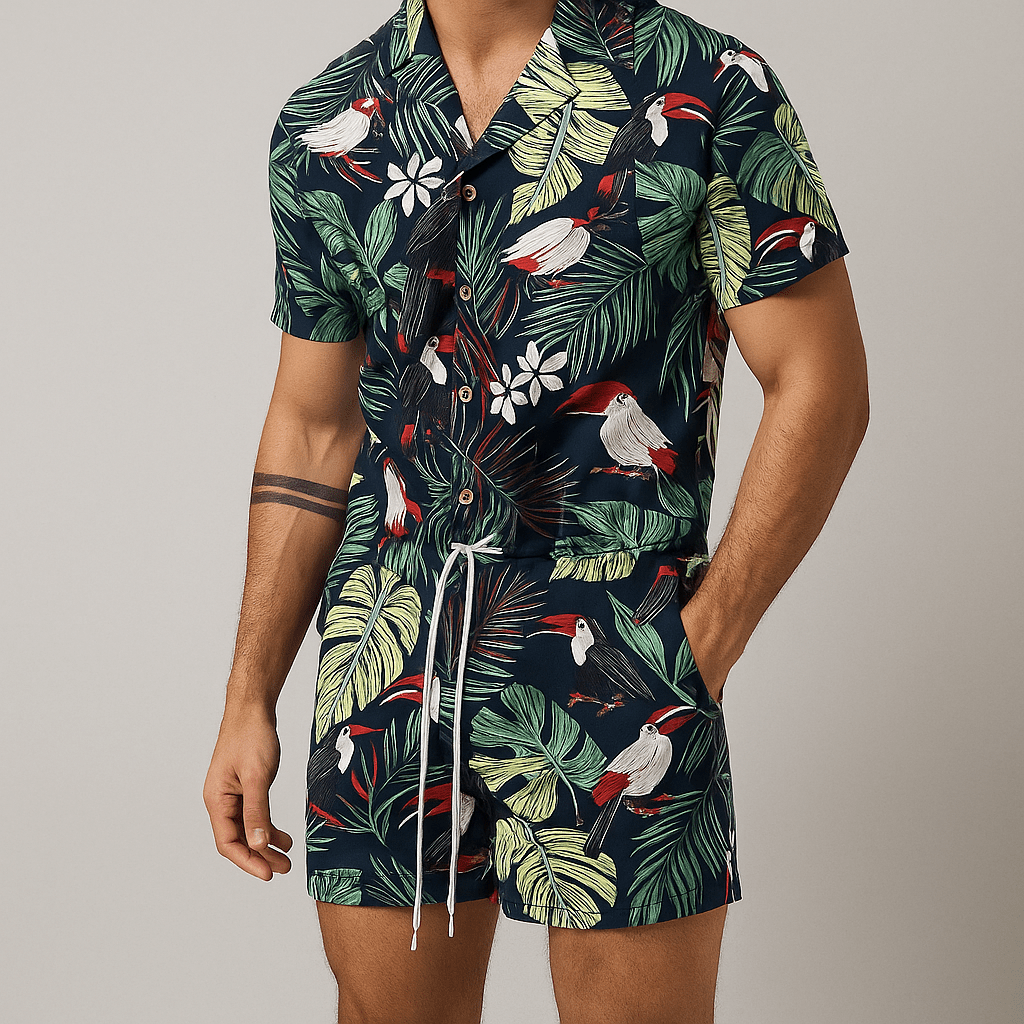Hawaiian Shirt and Shorts Bodysuit Outfit - Dakdouksson