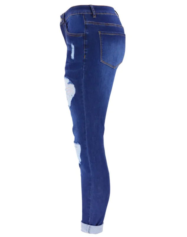 High Rise Distressed Ripped Skinny Jeans for Women - Dakdouksson