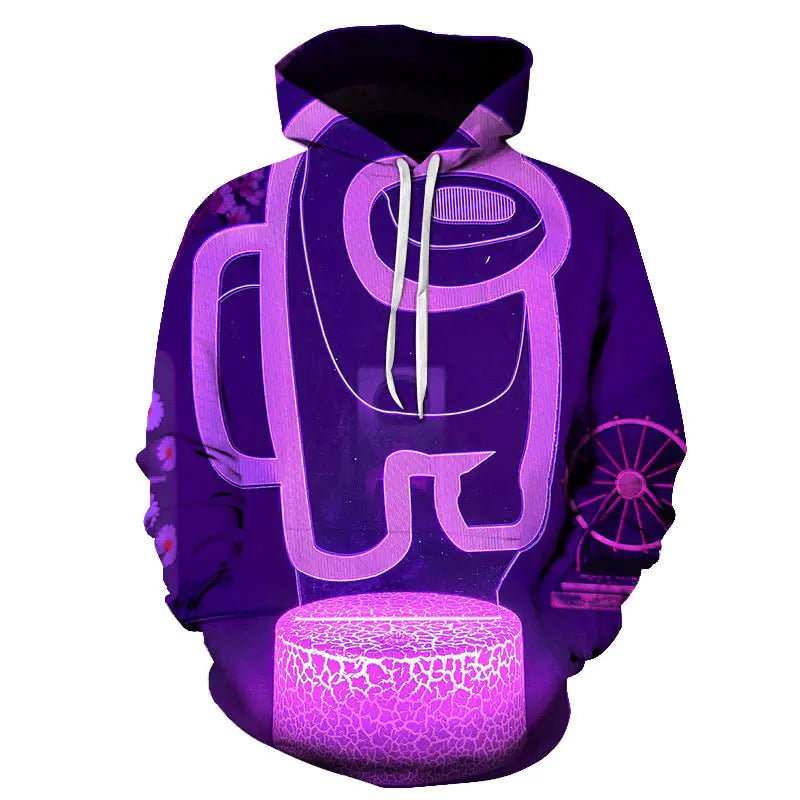 Hoodie with 3D Digital Print - Dakdouksson