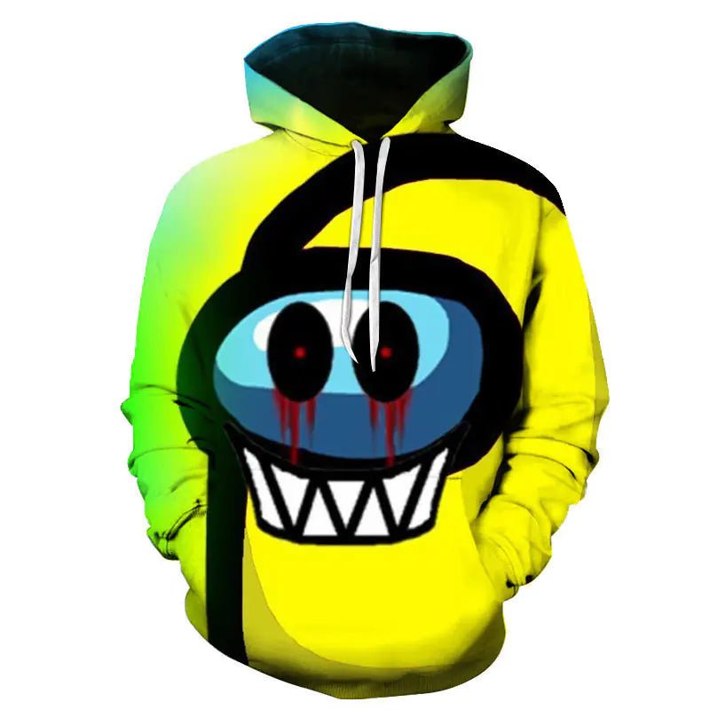 Hoodie with 3D Digital Print - Dakdouksson