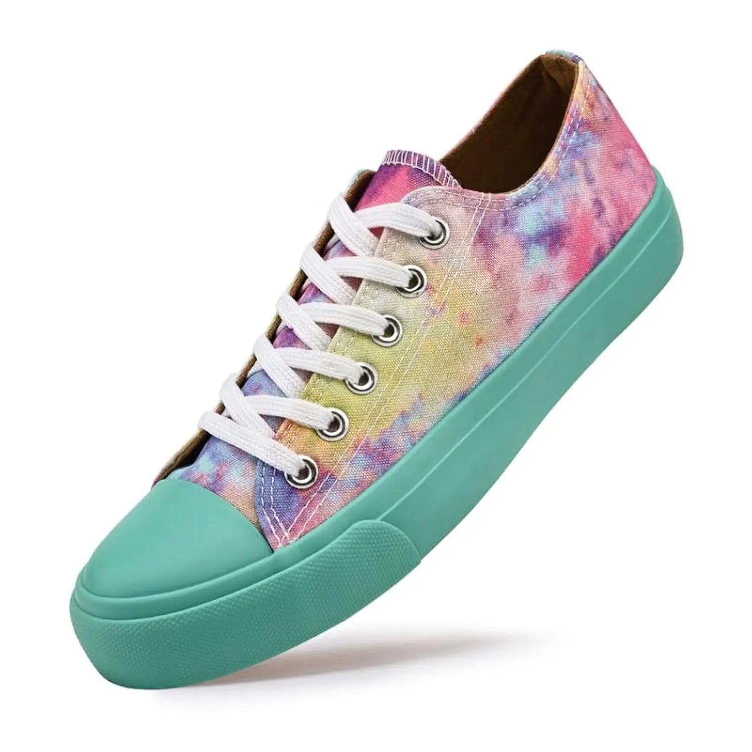 LUMUBBY Canvas Shoes for Women Low Top Womens Fashion Sneakers Casual Tennis Shoes Classic Canvas Walking Shoes Green - Dakdouksson