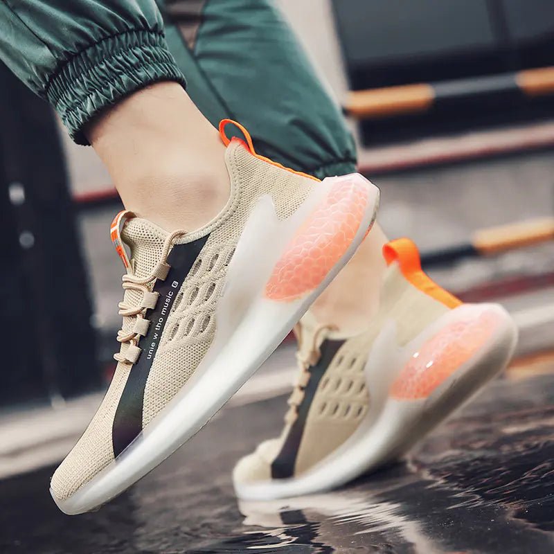 Men's Breathable Flyknit Outdoor Running Sneakers - Dakdouksson