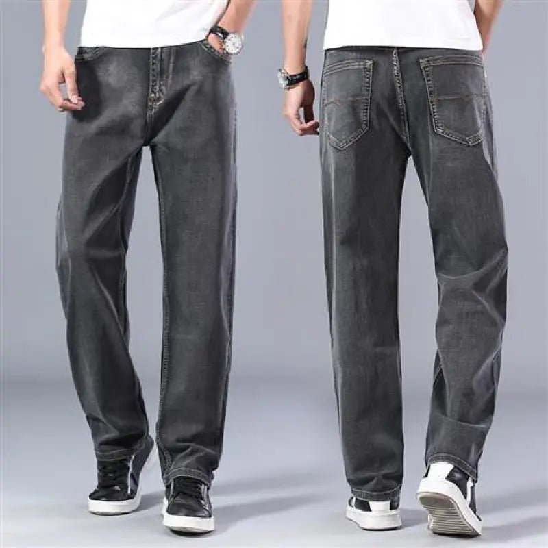 Men's Casual Loose Fit Straight Jeans - Dakdouksson