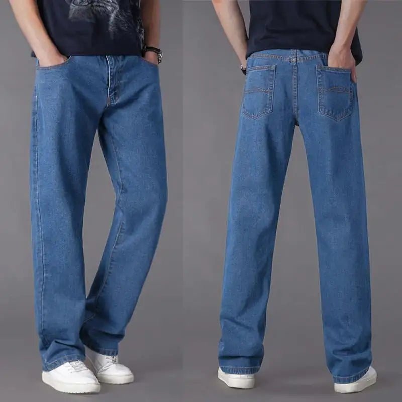 Men's Casual Loose Fit Straight Jeans - Dakdouksson