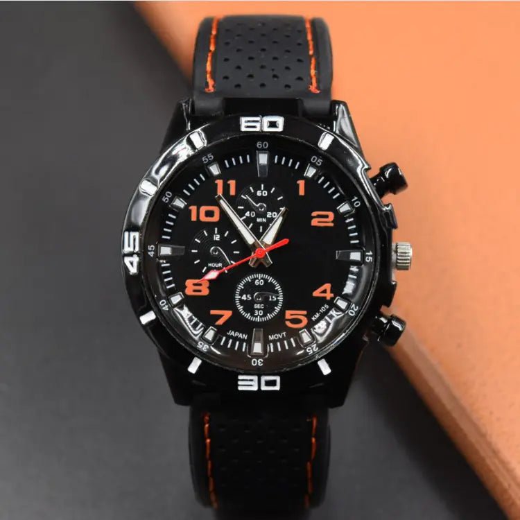 Men's Sports Quartz Watch with Silicone Strap - Dakdouksson