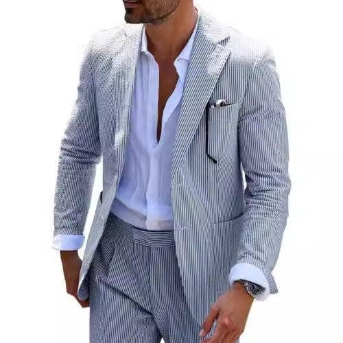 Men's Two - piece Suit Seersucker Summer - Dakdouksson