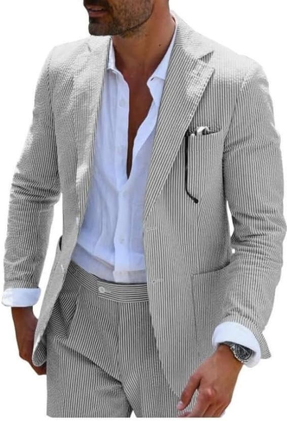 Men's Two - piece Suit Seersucker Summer - Dakdouksson