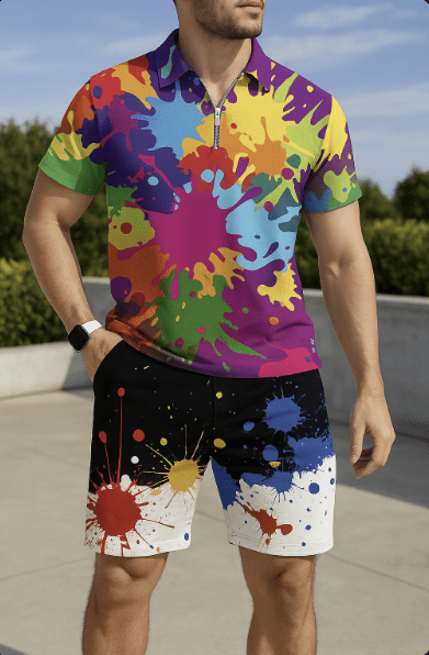 Mlvekrt Mens Polo Shirt and Shorts Set Summer Casual Outfits Hawaiian Polo Suit for Men 2 Piece Short Set - Dakdouksson