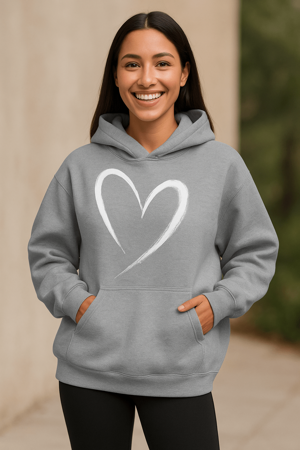 NTACZA Womens Oversized Graphic Hoodies Casual Long Sleeve Heart Print Pullover Comfort Pocket Drawstring Hooded Sweatshirt - Dakdouksson
