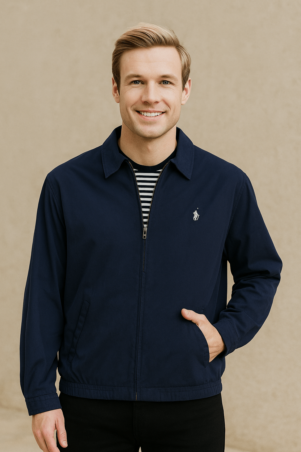 POLO RALPH LAUREN Mens Bi - Swing Windbreaker Jacket French Navy Blue XXL - Dakdouksson