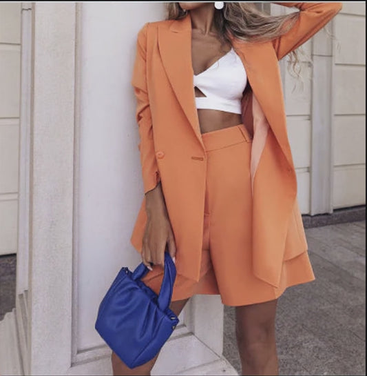 WOLFF Stylish Two-Piece Solid Color Set for Women