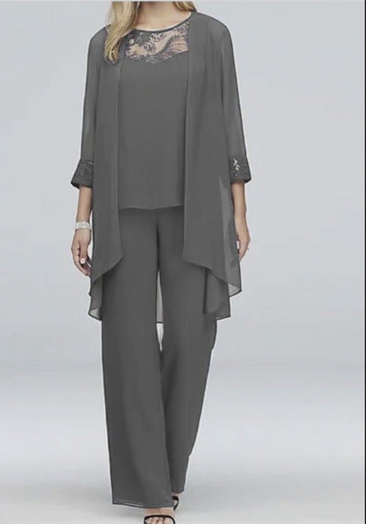 WOLFF Stylish 3-Piece Plus Size Lace Outfit Set