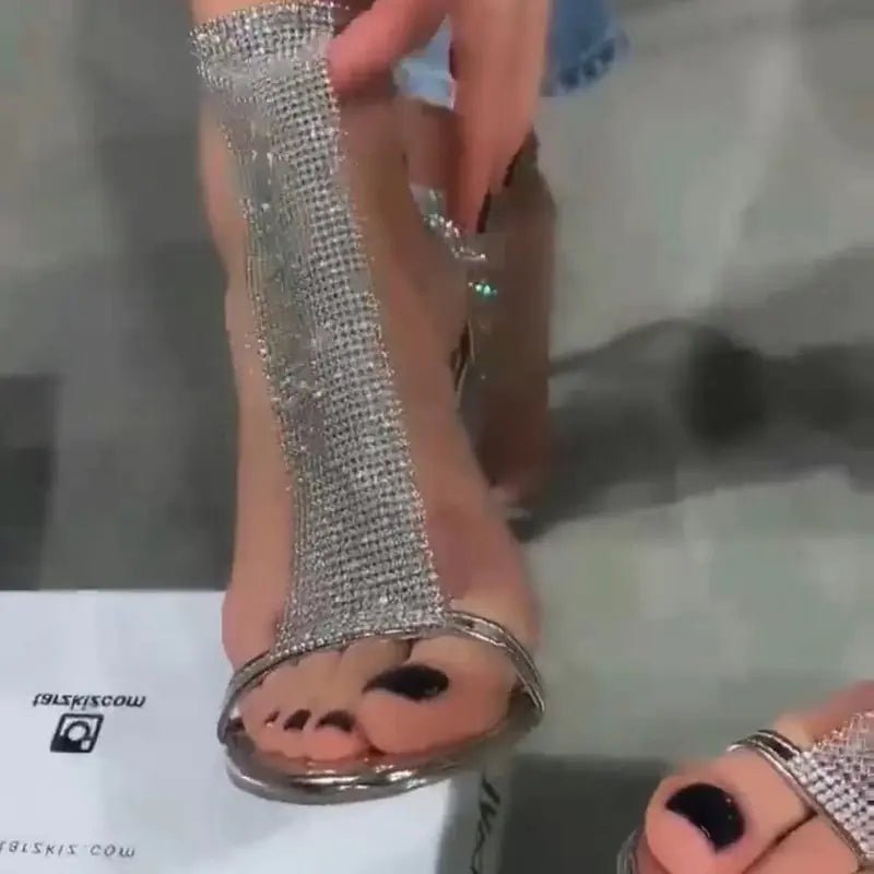 Rhinestone Buckle Stiletto High Heels for Women - Dakdouksson