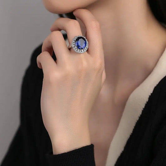 S925 Sterling Silver Diamond Inlaid Wedding Ring - Dakdouksson