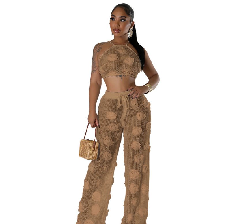 Solid Color See - through Two - piece Set For Women - Dakdouksson