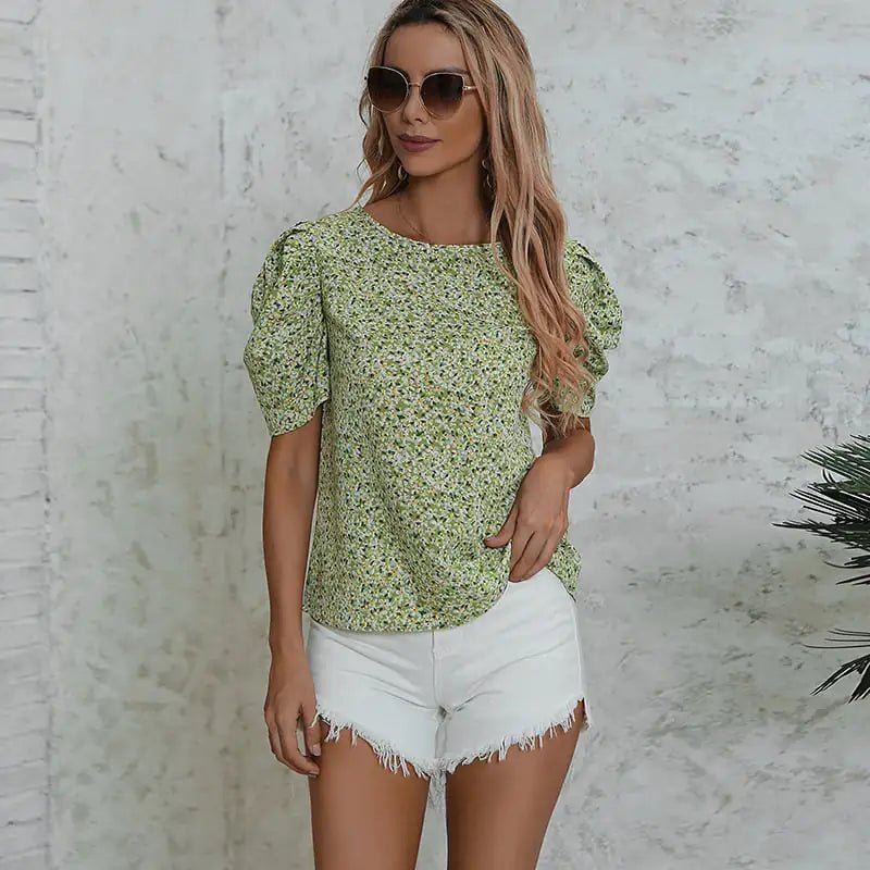 Spring Printed Loose Long - Sleeved Tops for Women - Dakdouksson