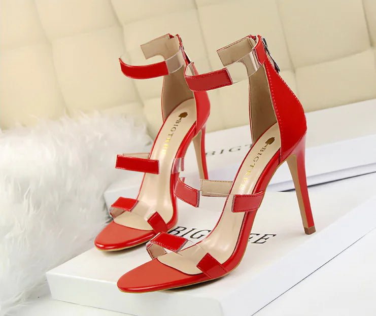 Strap Sandals, Slimming High Heels with Thin Heels - Dakdouksson
