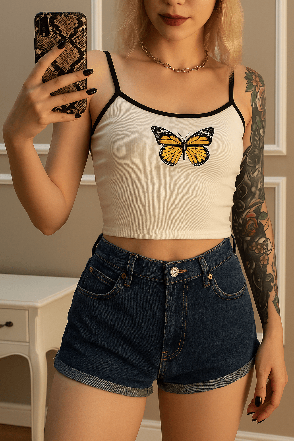 Summer Butterfly Print Tank Top for Women - Dakdouksson