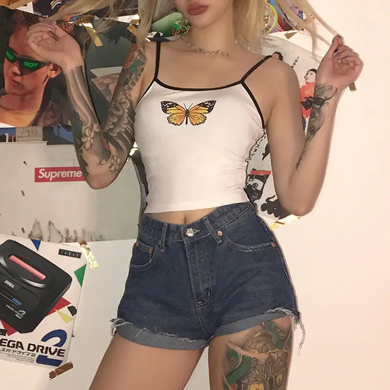 Summer Butterfly Print Tank Top for Women - Dakdouksson