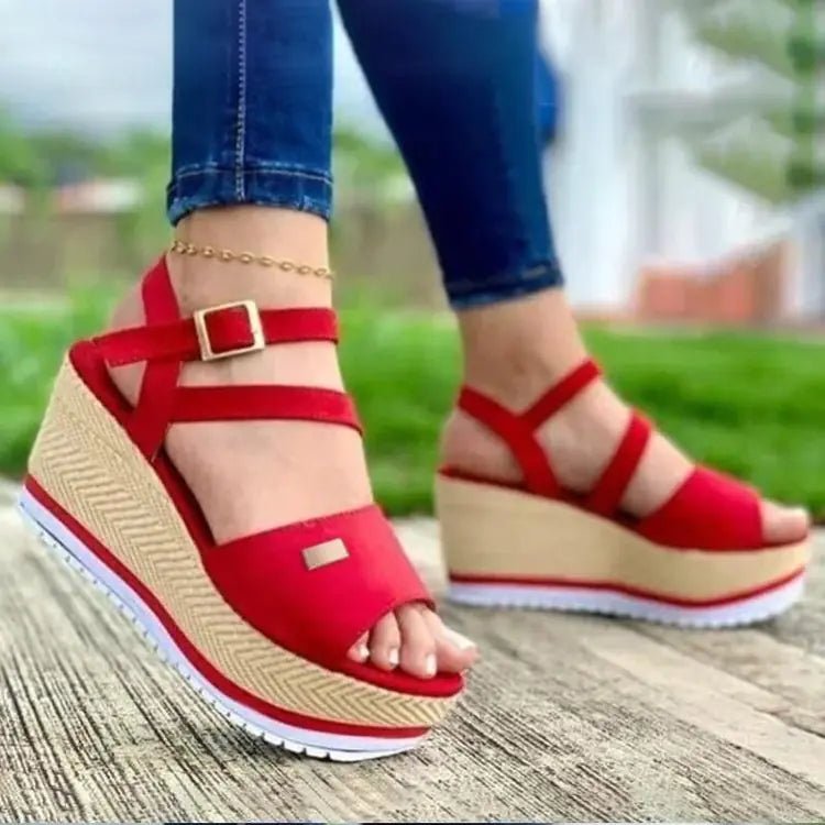 Summer Fish Mouth Wedge Sandals for Women - Dakdouksson