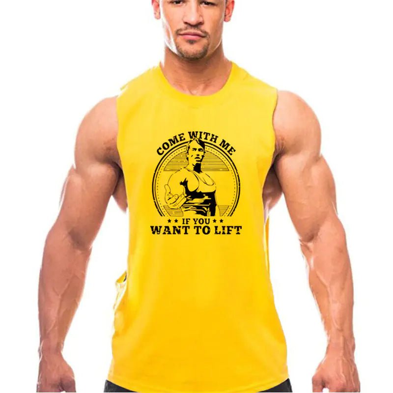 Summer Gym Tank Top for Men - Cotton Fitness Shirt - Dakdouksson