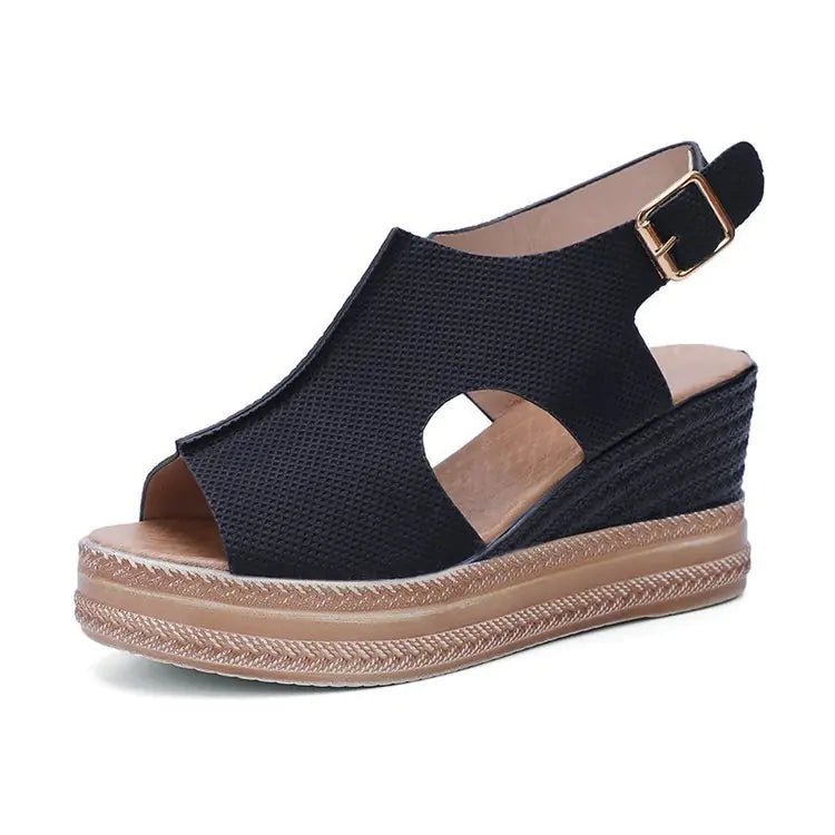 Summer Women's Hollow Wedge Platform Sandals - Dakdouksson