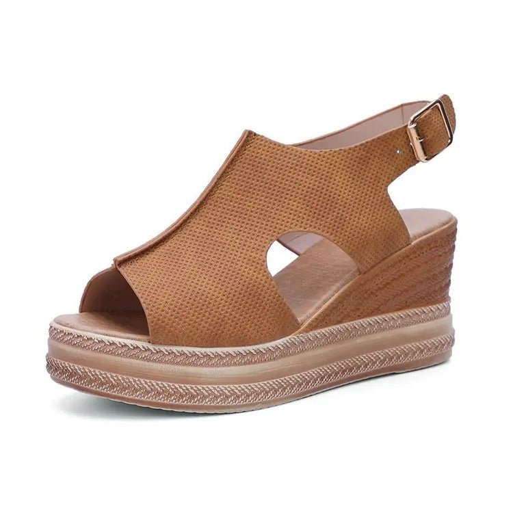 Summer Women's Hollow Wedge Platform Sandals - Dakdouksson