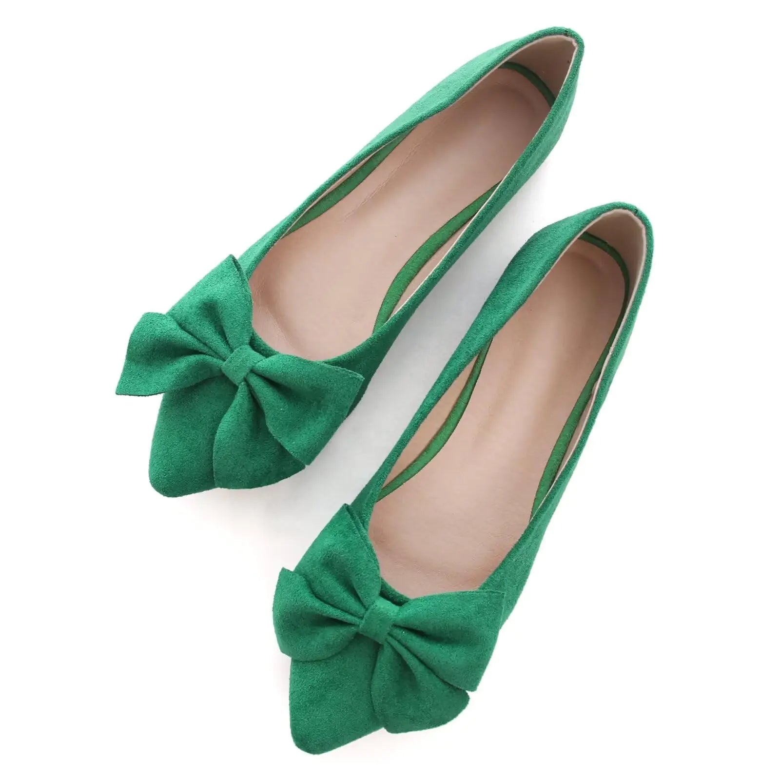 TN TANGNEST Flats Shoes for Women Classic Pointed Toe Bowknot Flats Comfortable Dress Loafers Cute Slip On Flats Grass Green 41(8.5) - Dakdouksson