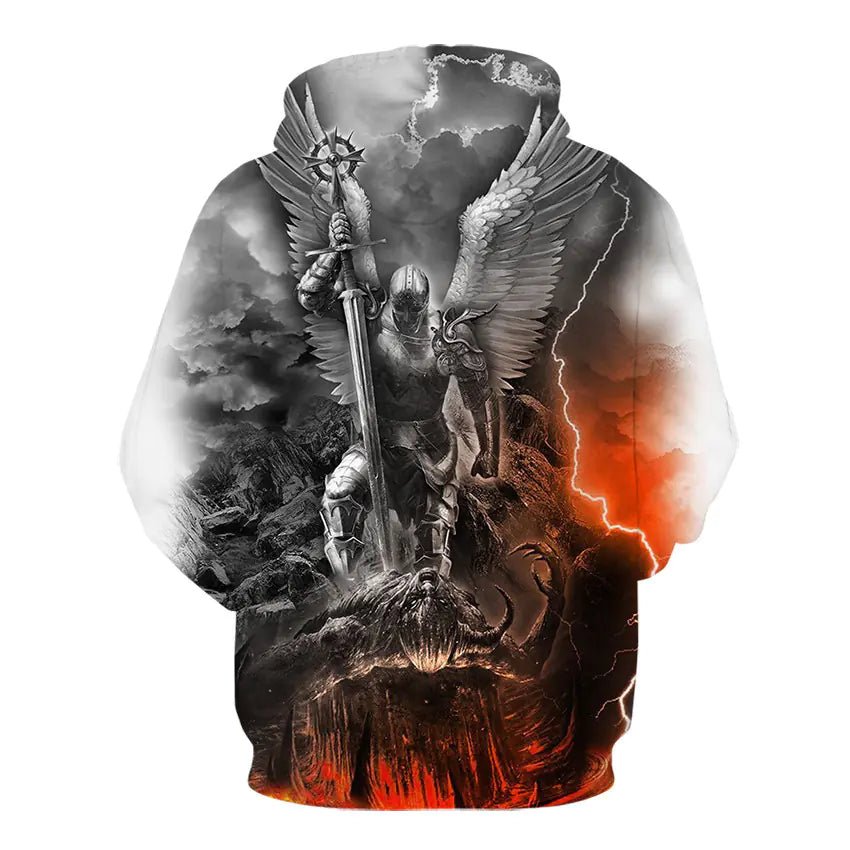 Trendy 3D Digital Print Skull Hoodie Baseball Jacket - Dakdouksson